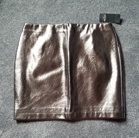 Hollister Dresses & Skirts - Hollister metallic faux vegan leather mini skirt